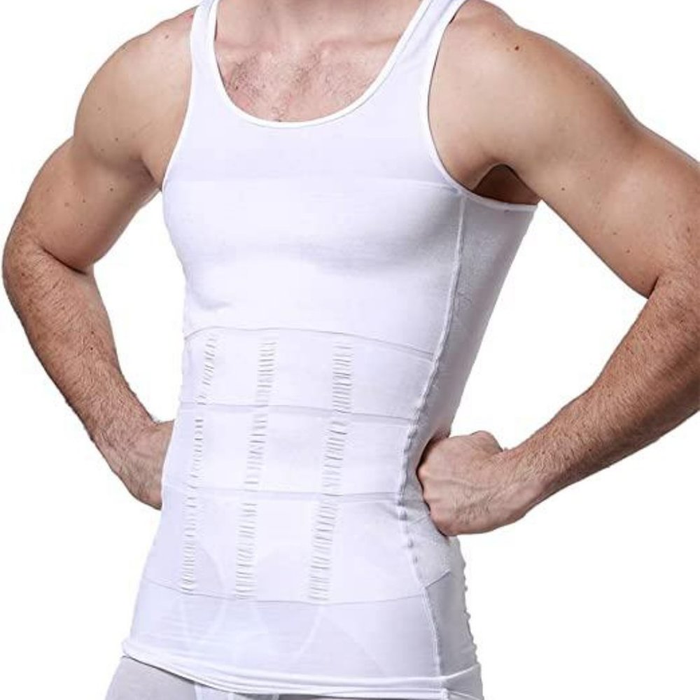 GKVK Mens Slimming Body Shaper Vest Shirt Large (38-40" Chest)
